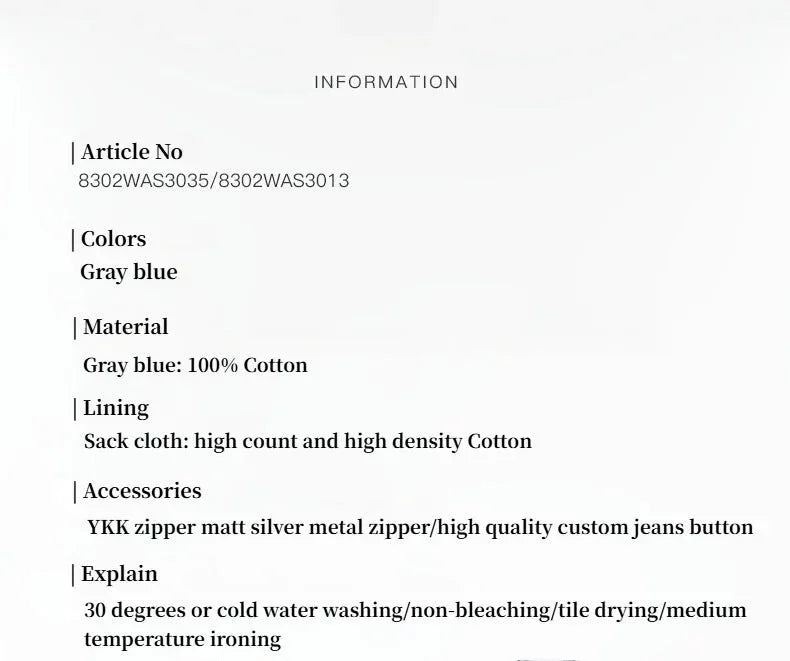 TOP grade long-staple cotton basic micro-stacked straight jeans - Modz Designs