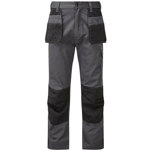 Mens Tuffstuff Excel Work Trousers - 710 back view showcasing two-tone design and knee pad pockets.