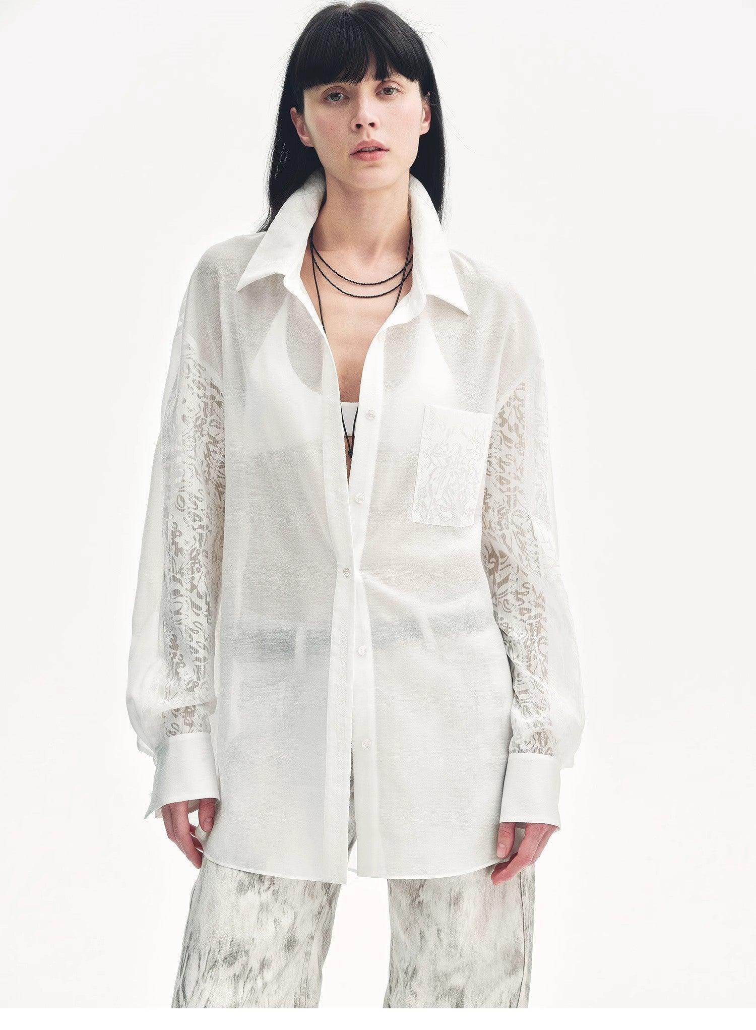 "Ideal Spring Day" Jacquard Hollow Drop Shoulder Shirt Summer - Modz Designs