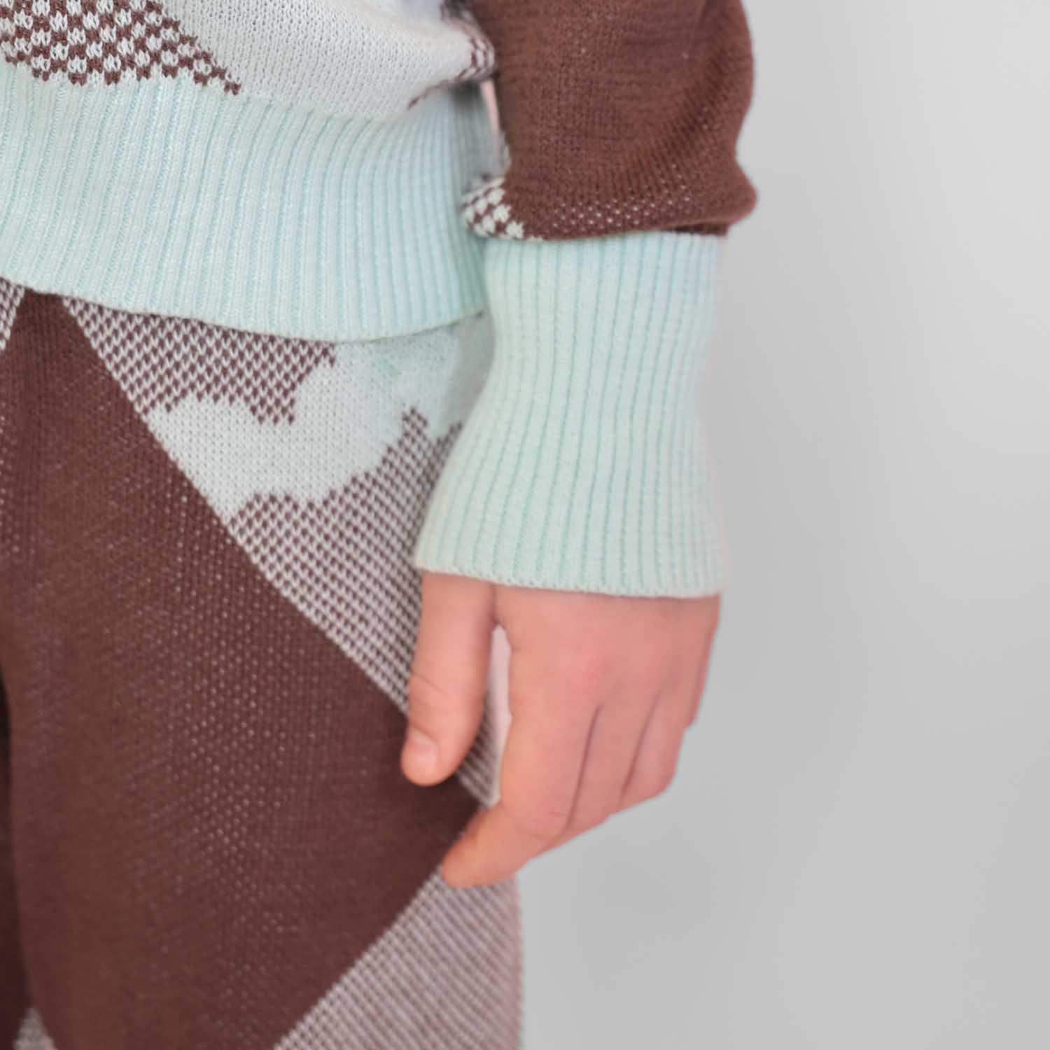 Kids Chestnut and Mint Knit Pants - Modz Designs