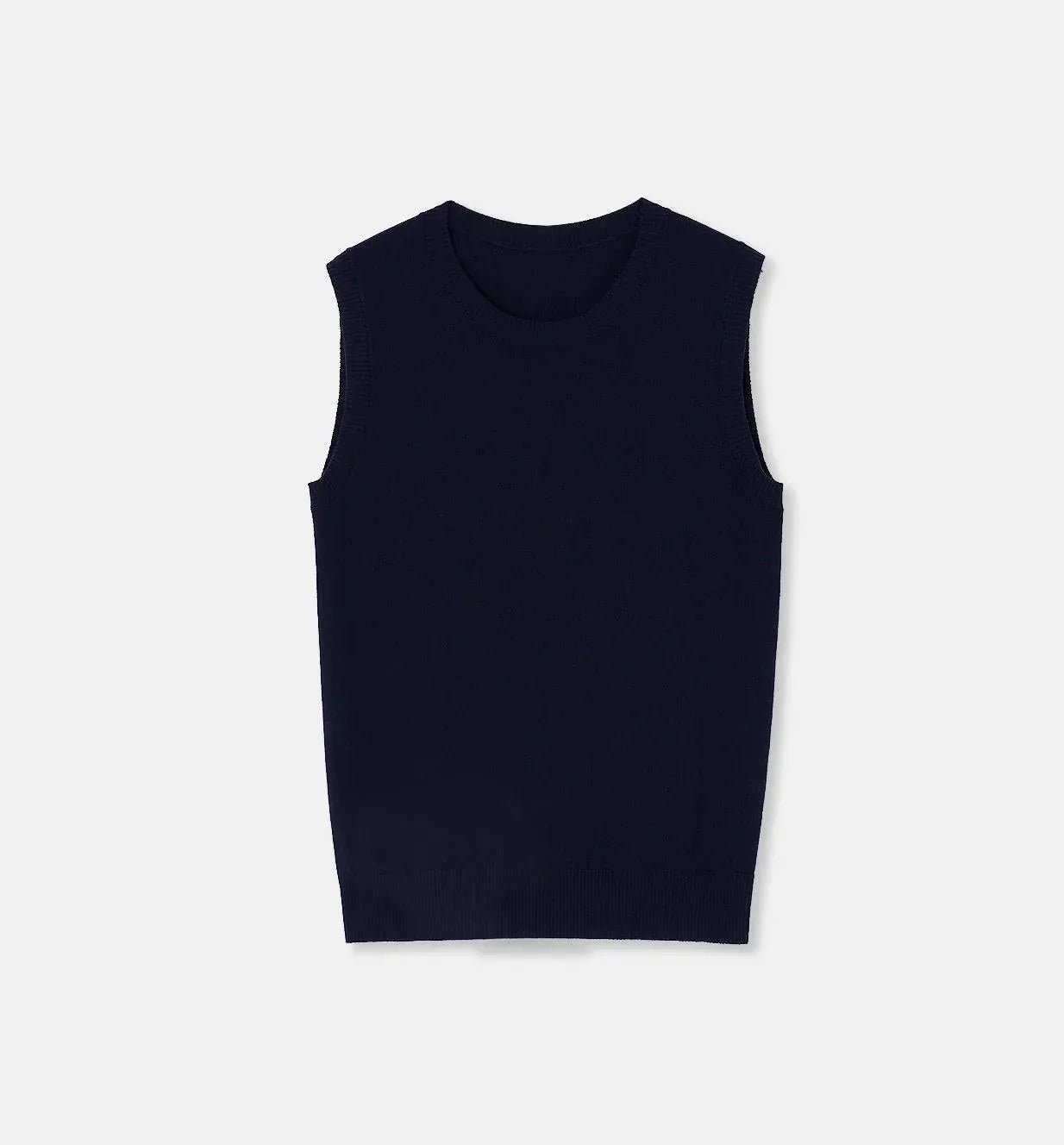 "Six Pence" round neck knitted sweater vest for women - Modz Designs