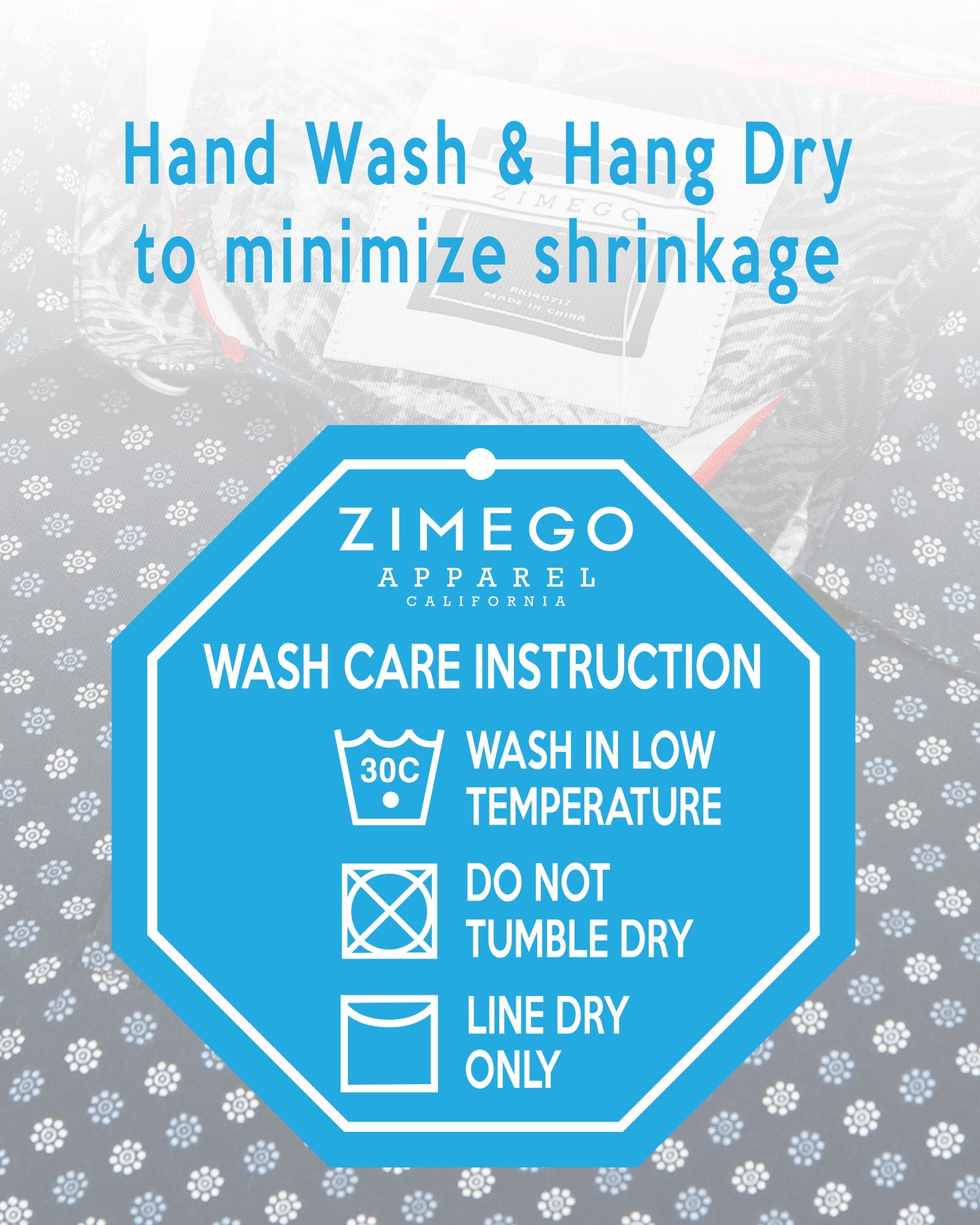 ZIMEGO Mens Long Sleeve Golf Polo Stretch Office Casual Holiday T-Shirt care instructions: Hand Wash & Hang Dry.