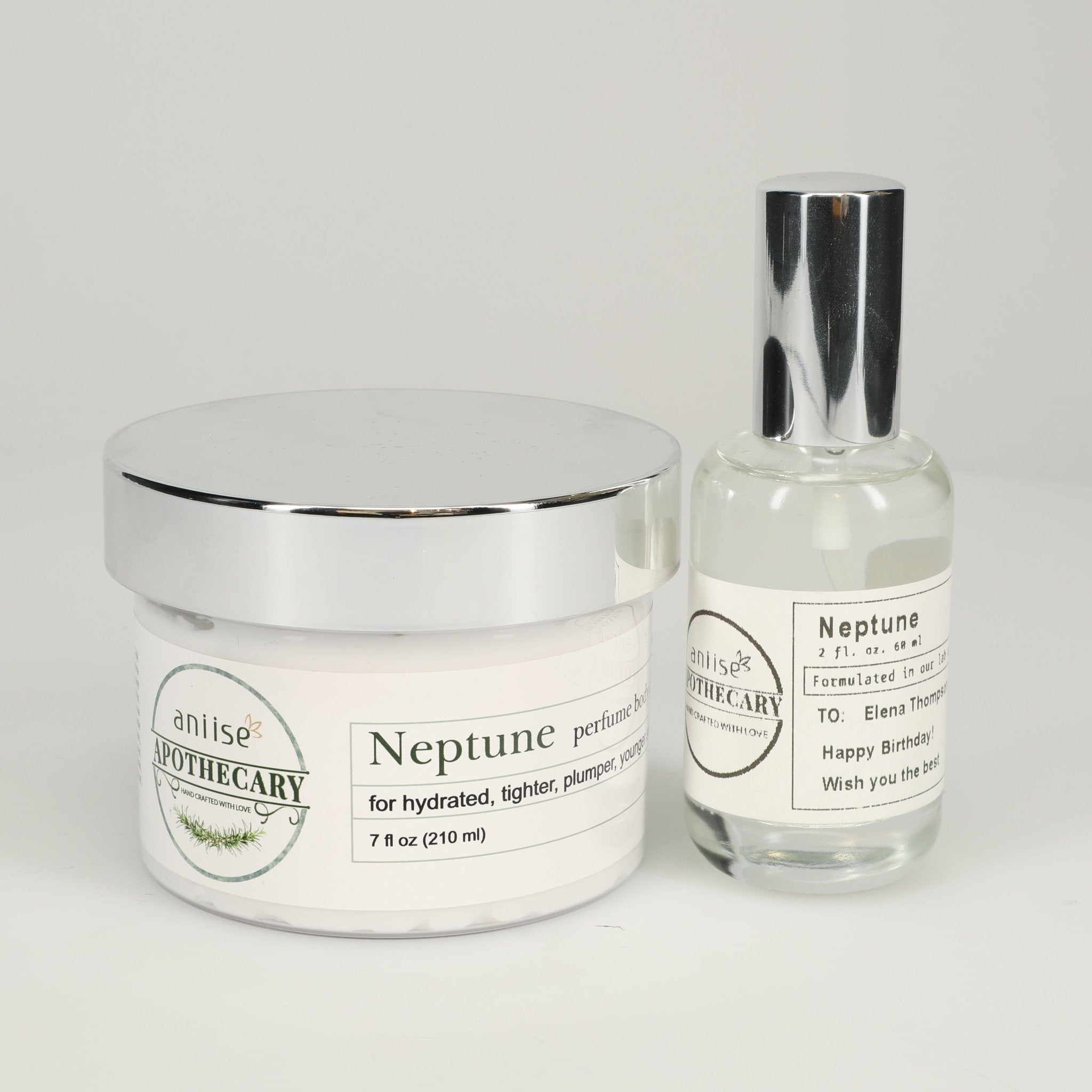 Luxury fragrance oil set featuring Neptune Perfume Body Cream and Fragrance Oil for a sophisticated experience.
