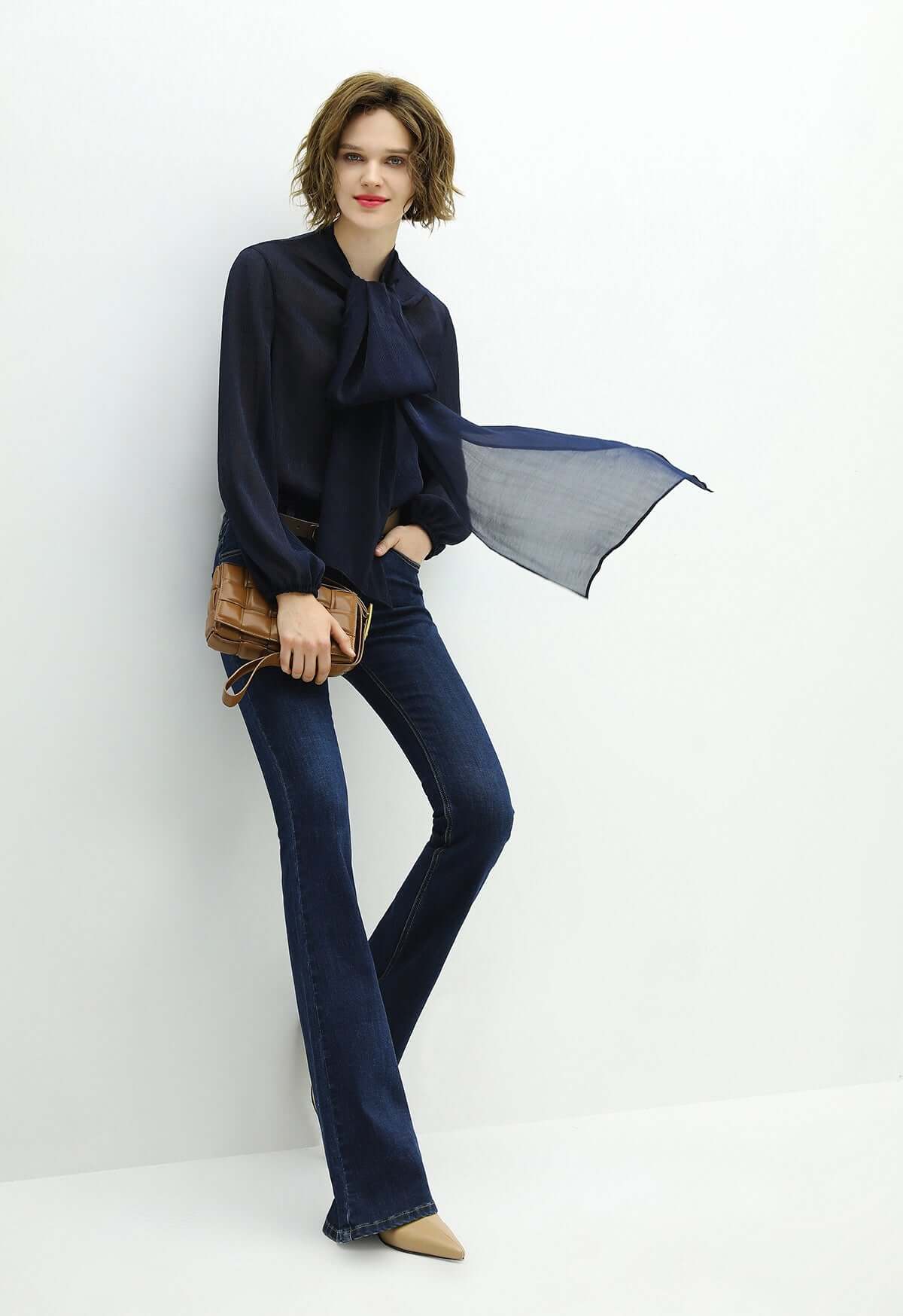 High Rise Cowgirl Navy Flared Jeans - Modz Designs