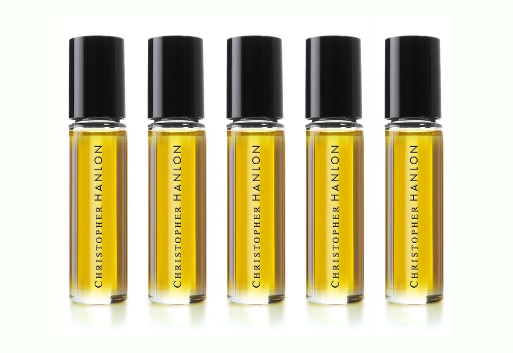 PERFUME Library Collection (Pick 5). *FREE offer. Five Christopher Hanlon perfume rollerball bottles in vials.