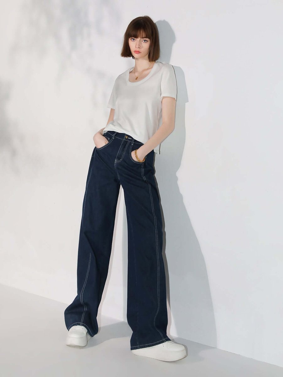 Vintage Dark Blue Straight Cut Jeans - Modz Designs