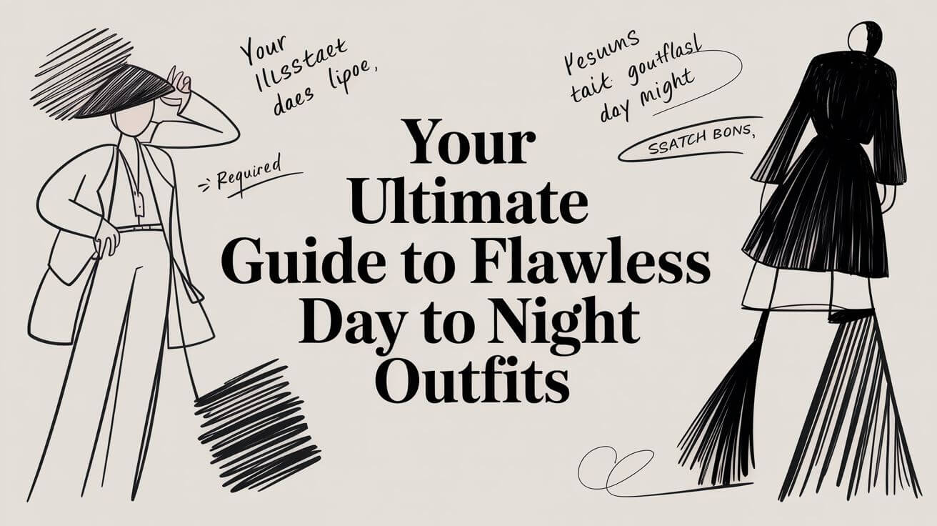 Illustration for Your Ultimate Guide to Flawless Day to Night Outfits showcasing stylish outfit ideas.
