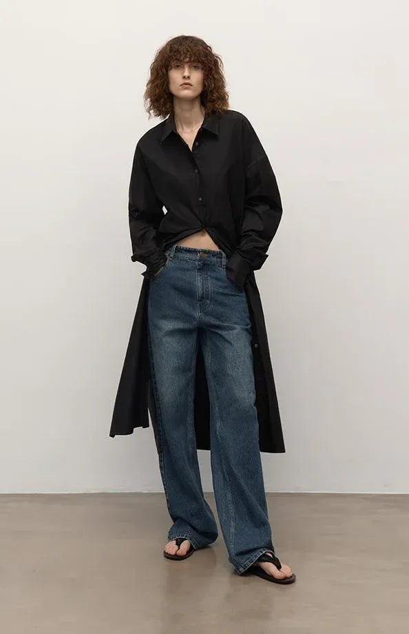 TOP grade long-staple cotton basic micro-stacked straight jeans - Modz Designs