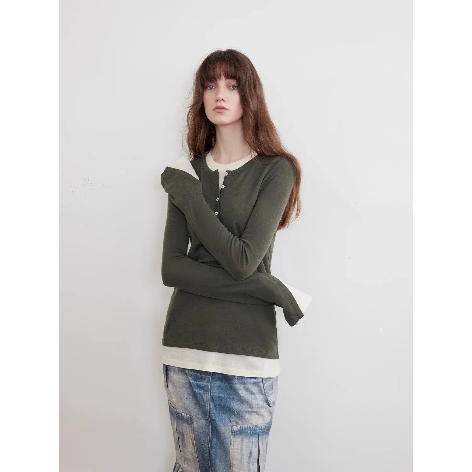 "Letter from Munich" elastic skin-friendly all-wool sweater women&