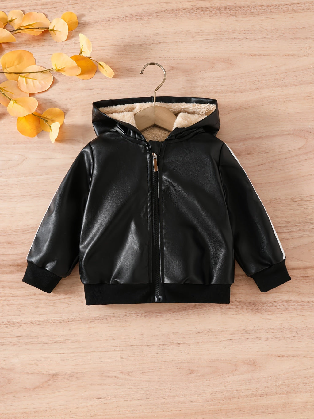 NNETM Boys’ Hooded Winter Jacket Plush Windproof Coat