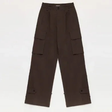 "Leisure First" Personalized three-dimensional large patch pocket straight wide-leg work trousers - Modz Designs