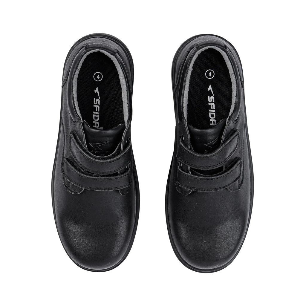 Class Junior V Strap School Shoes - Black