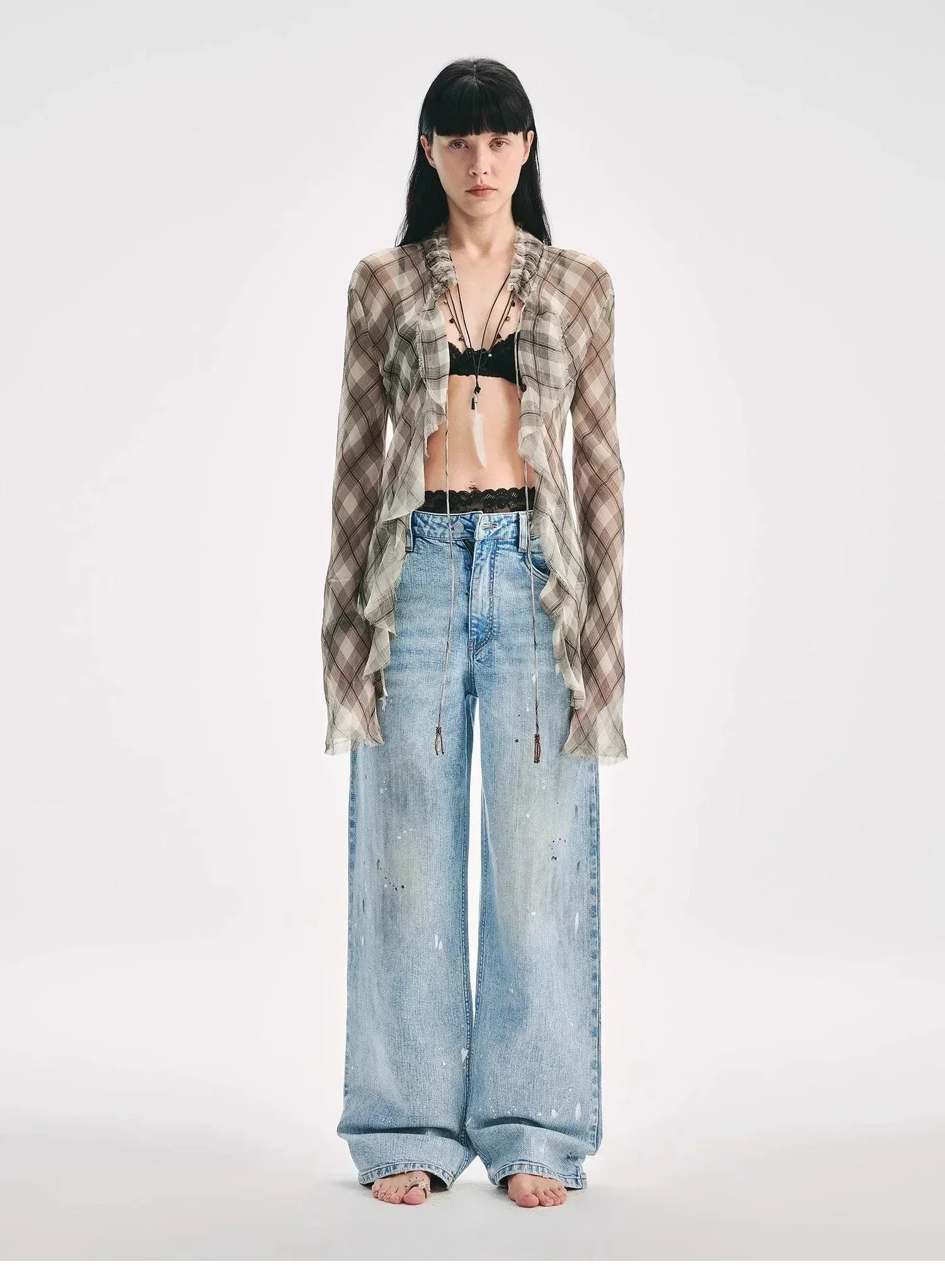 "Fashion Archive" Retro Plaid Light Gauze Cool Slim Shirt - Modz Designs