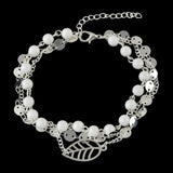 1 pc Foot Beach Jewellery Gold Silver Multi-layer Chain White Beads Leaf Anklet