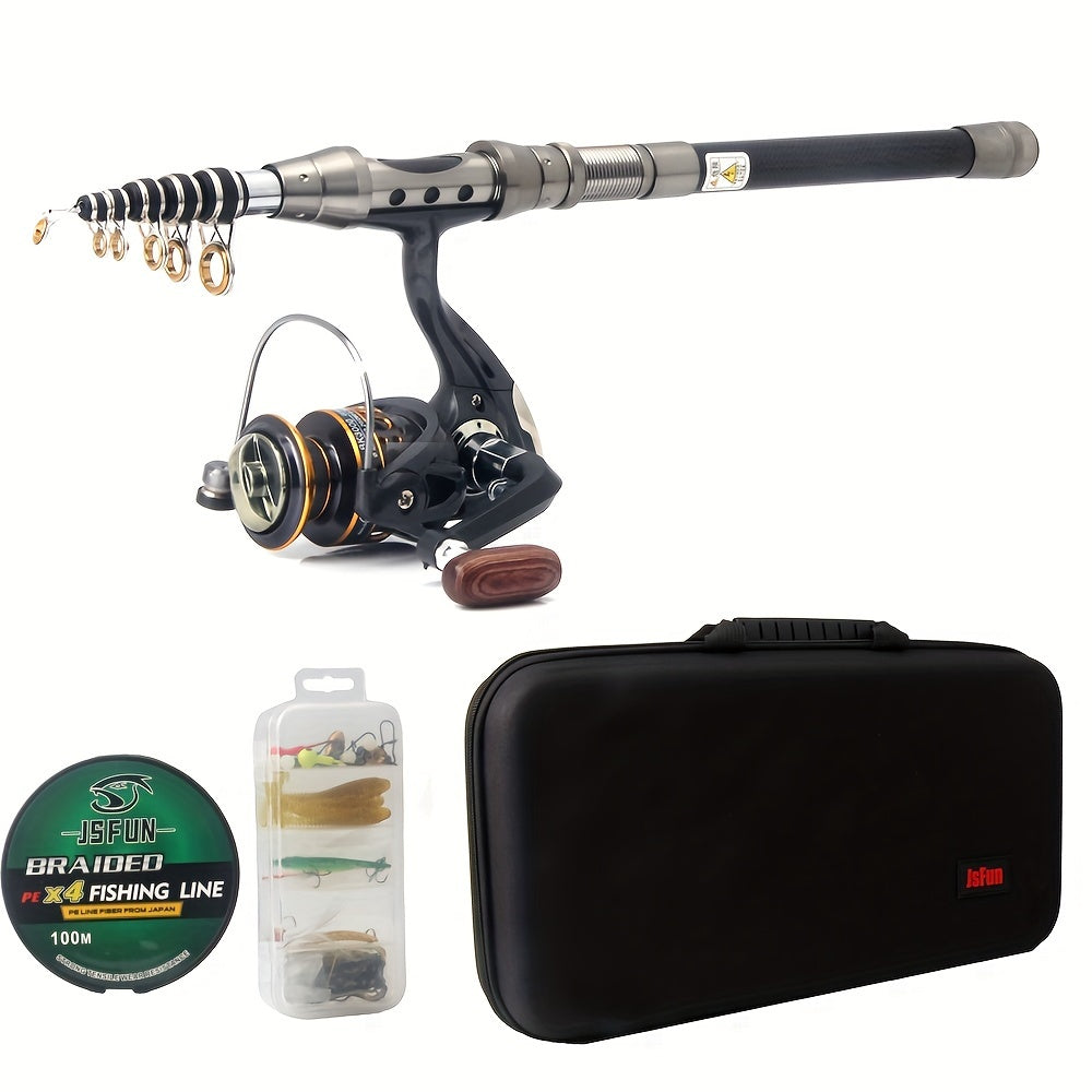 Braided Fishing Line Kit with Telescopic Rods-0