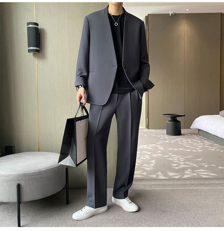 Casual Mens Suit Set Youthful Korean Style