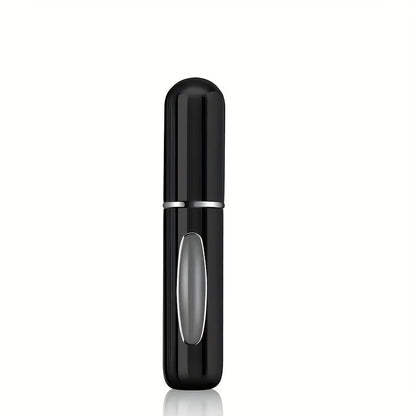 5ml Portable Perfume Atomizer Spray Bottle in sleek black design, ideal for travel and personal fragrance.