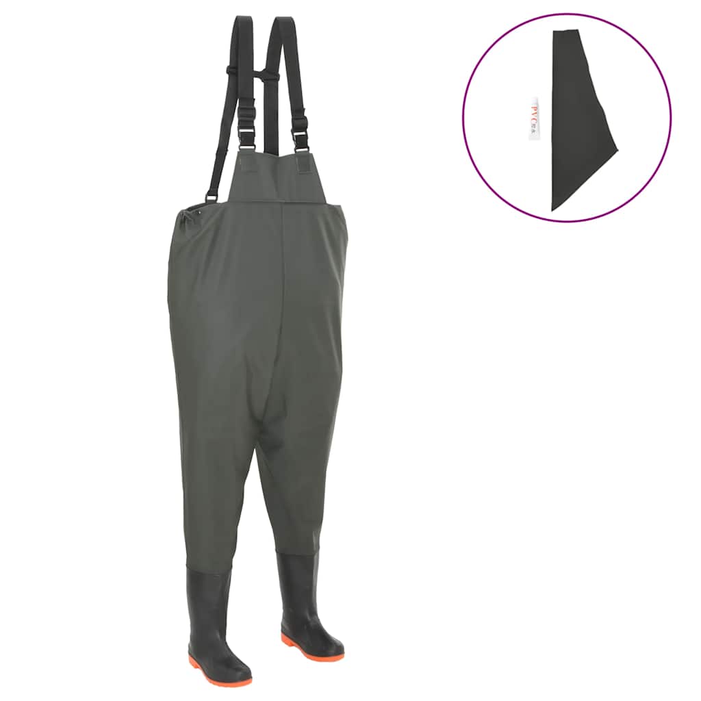 NNEVL Wading Pants with Boots Green Size 39-0