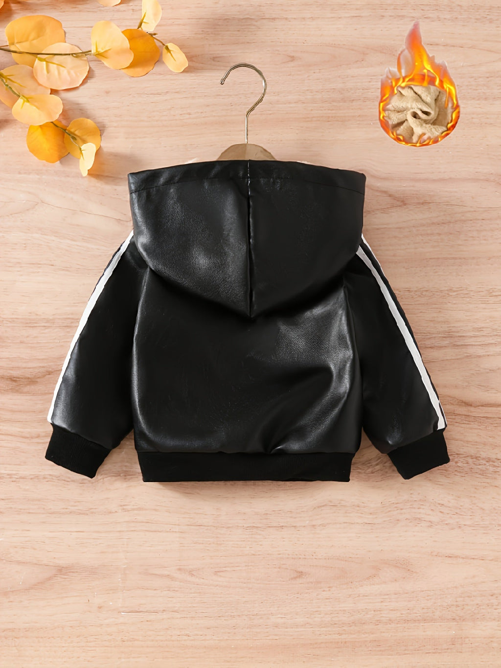 NNETM Boys’ Hooded Winter Jacket Plush Windproof Coat