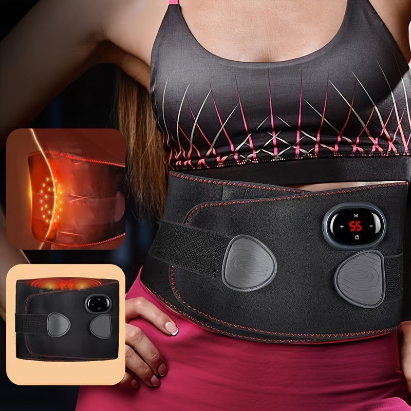 NNETM Portable USB-Rechargeable Waist & Ab Trainer with Hot Compress(Black)