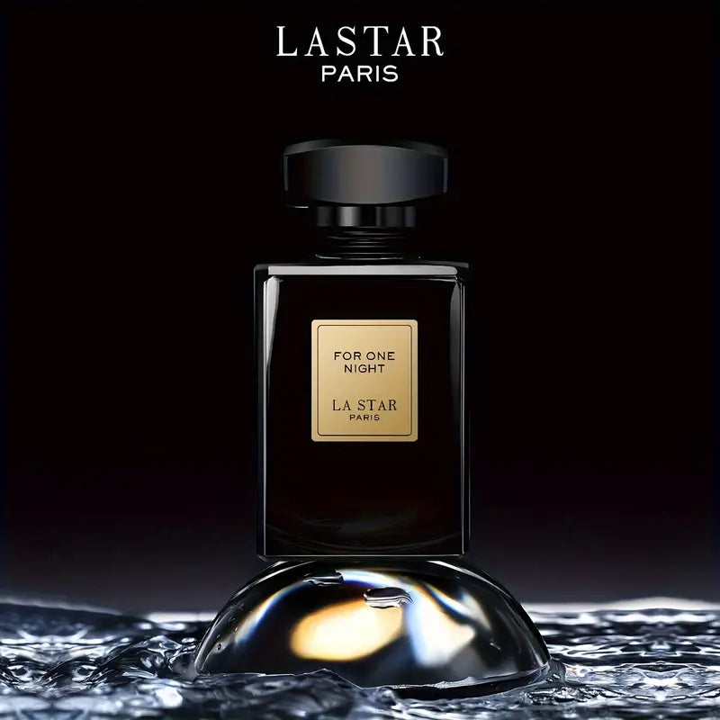 Midnight Elegance: Vanilla Jasmine Coffee Perfume Spray for Women, 55ml EDP against a backdrop of water.