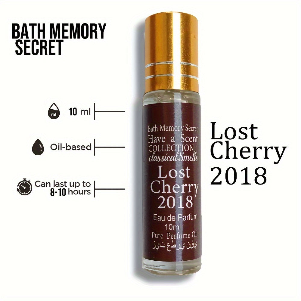 Long-Lasting Lost Roll-On Perfume Oil for Women, Lost Cherry 2018, oil-based, 10ml bottle, lasts 8-10 hours.