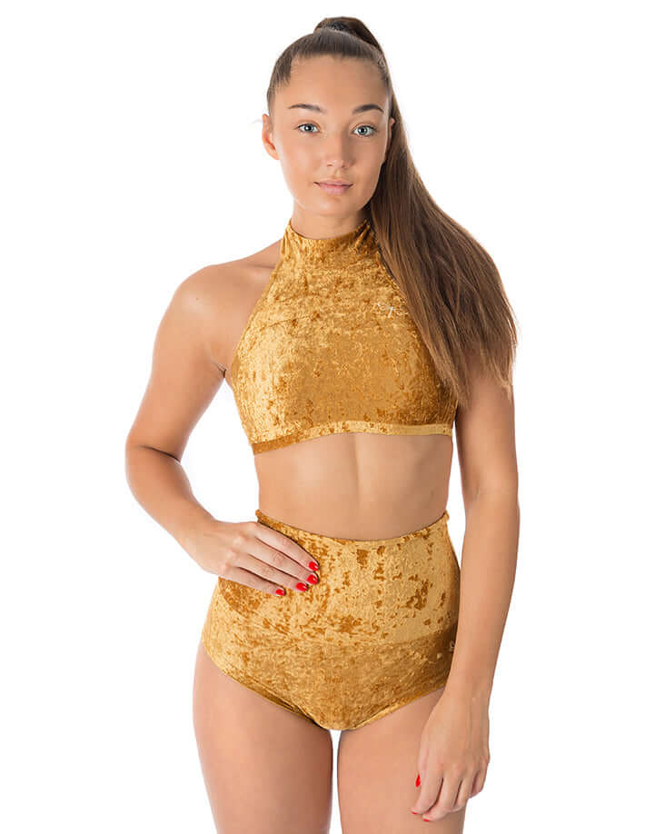 Velvet halter top sports bra - Lisette