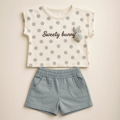 Dotted Charm Girls Casual Set