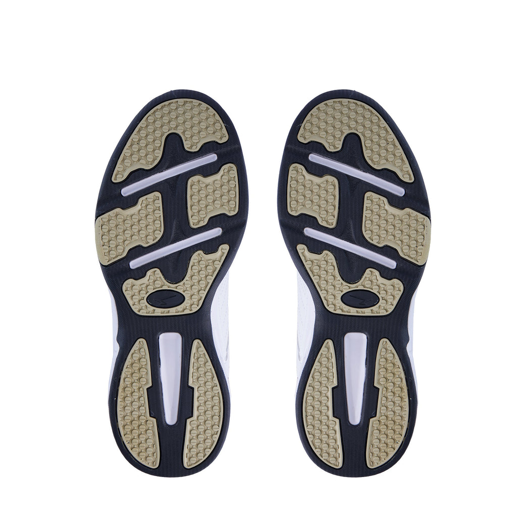 Defy Senior Leather V Strap Cross Trainer  - White Navy