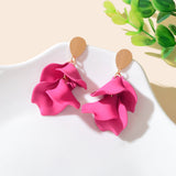 1pair Elegant Flower Petal Dangle Earrings for Women Daily Dating Party Jewelry
