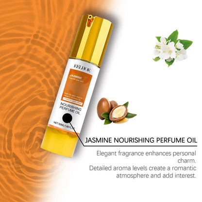 EELHOE Jasmine Rose Perfume and Jasmine Nourishing Perfume Oil with elegant design presence.