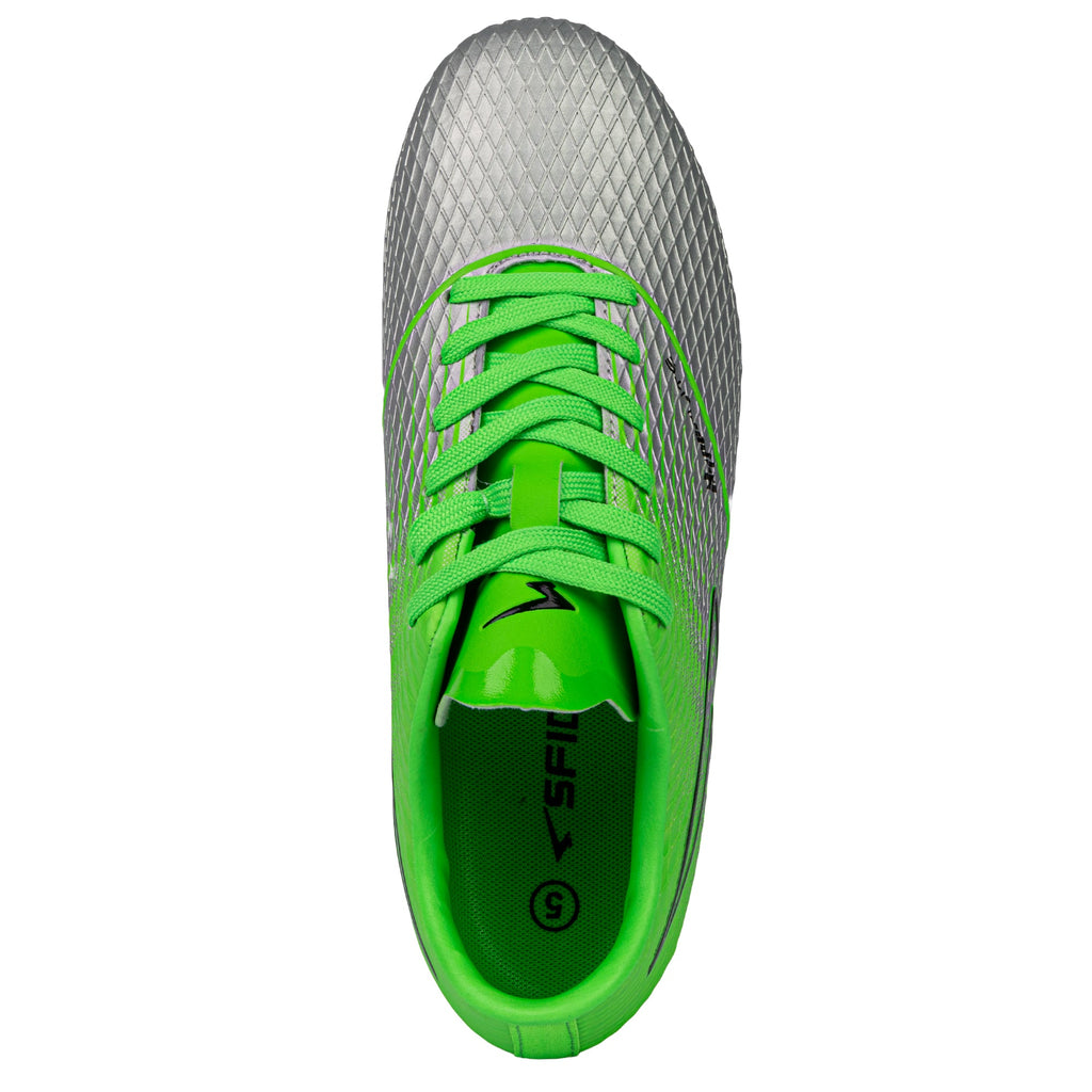 Equaliser Junior Football Boots - Silver/Green