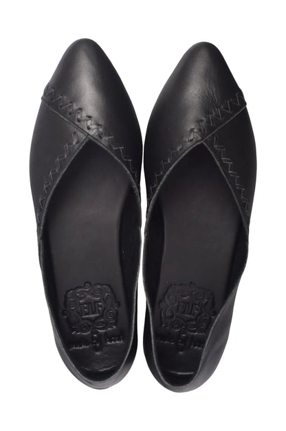 Elle Pointy Toe Leather Ballet Flats - Modz Designs
