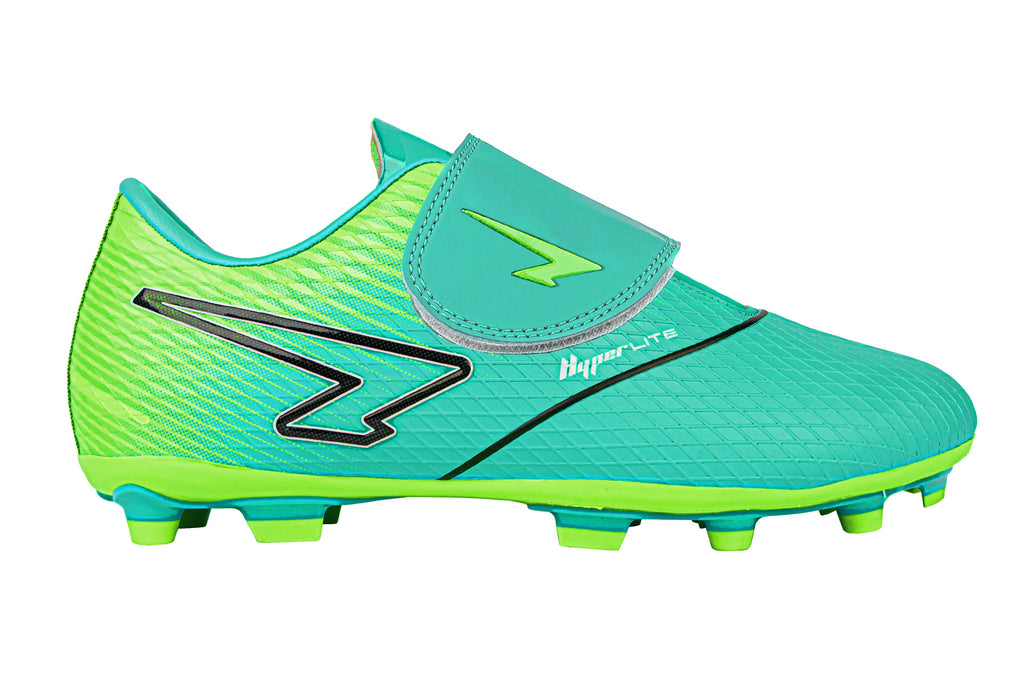 Equaliser Junior Football Boots - Aqua/Lime V Strap