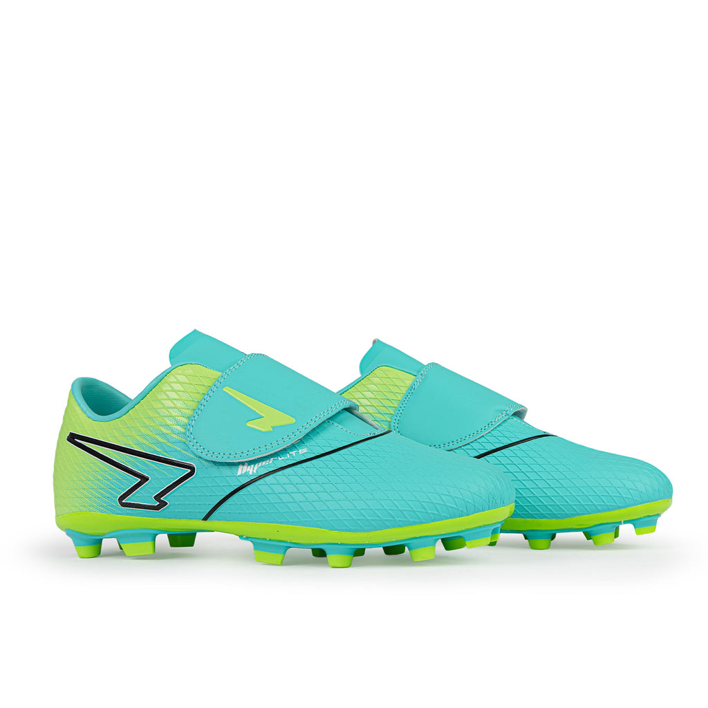 Equaliser Junior Football Boots - Aqua/Lime V Strap