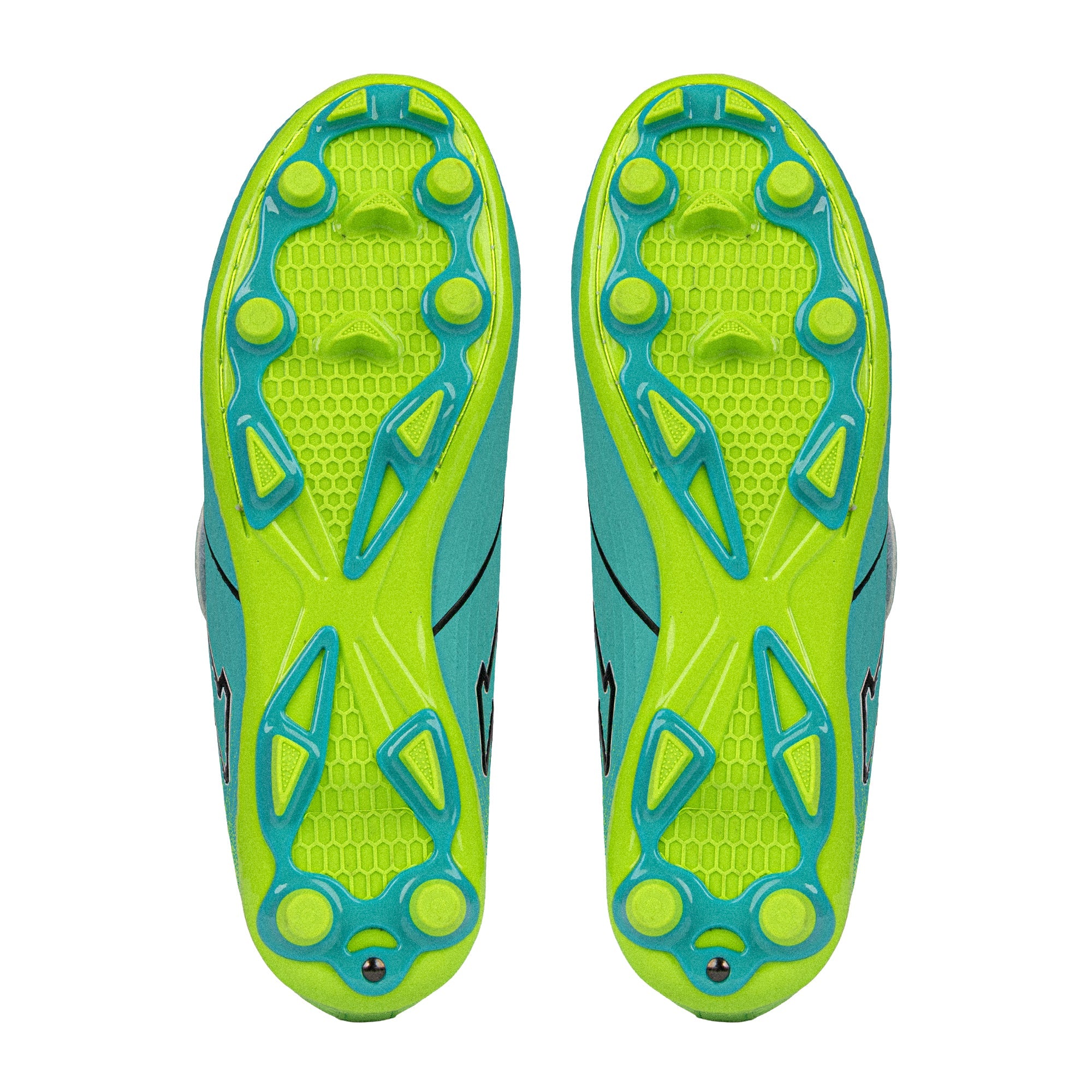 Equaliser Junior Football Boots - Aqua/Lime V Strap