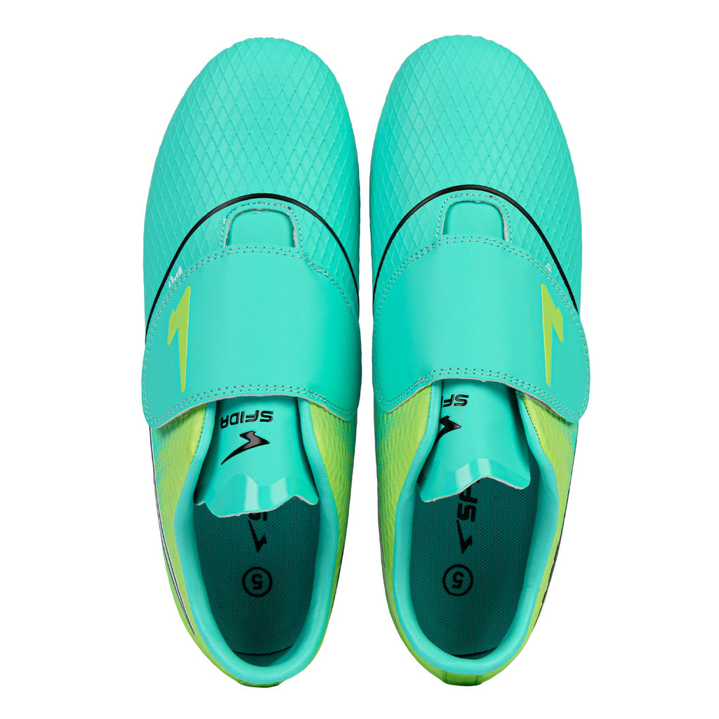 Equaliser Junior Football Boots - Aqua/Lime V Strap