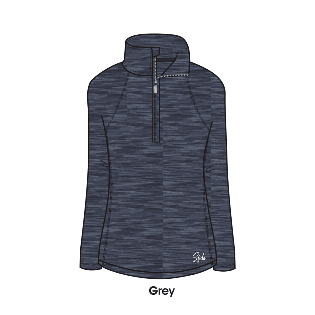 Gisele Ladies L/S 1/4 Zip TOP - Grey