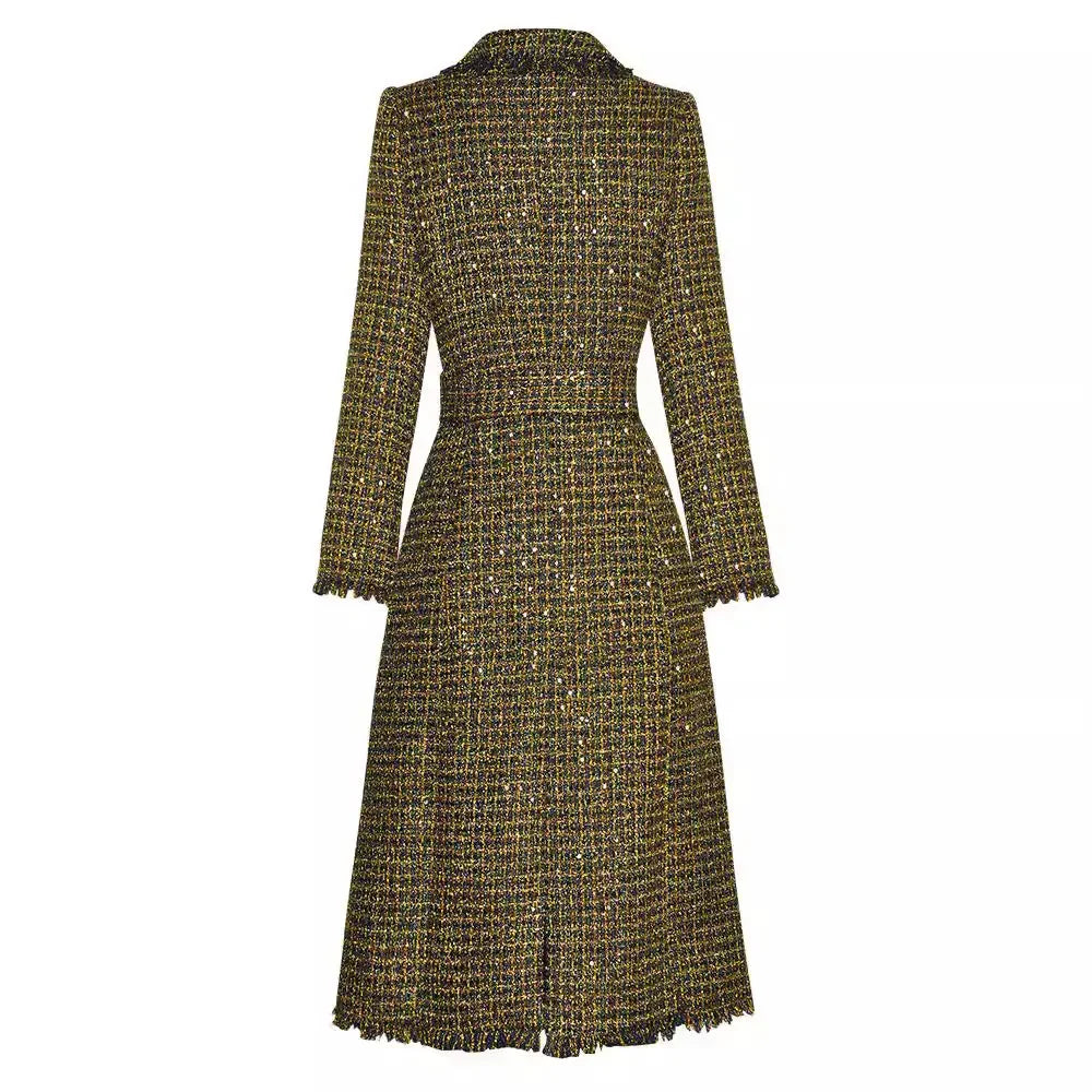 Golden Plaid Trench Coat, Upper East Side | Women - BYMANYC ® New York - Modz Designs