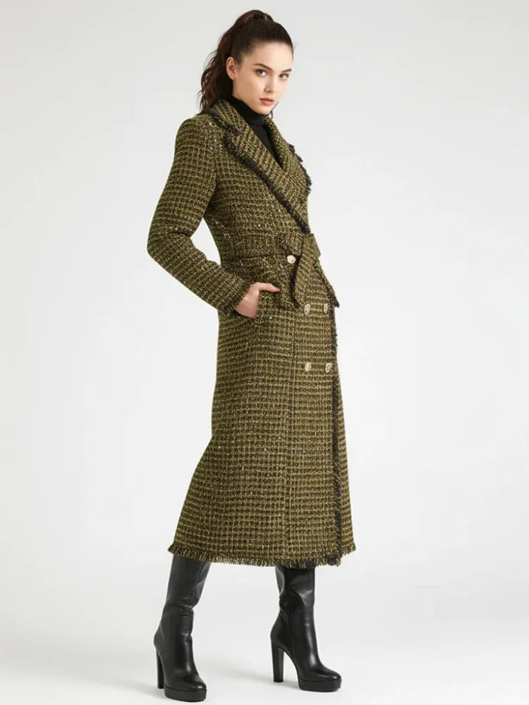 Golden Plaid Trench Coat, Upper East Side | Women - BYMANYC ® New York - Modz Designs
