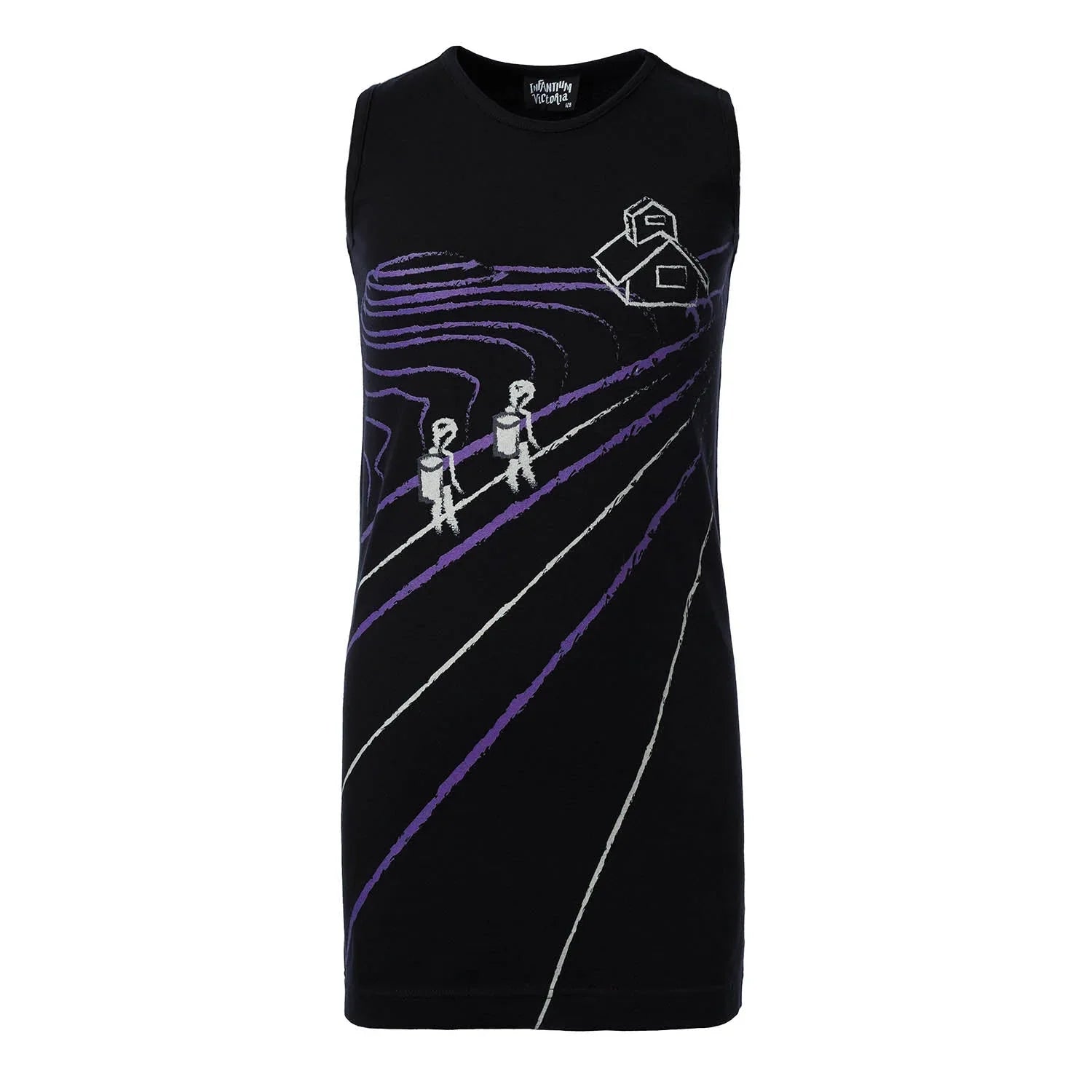 Black T-Shirt Dress with Rice Paddy - Modz Designs