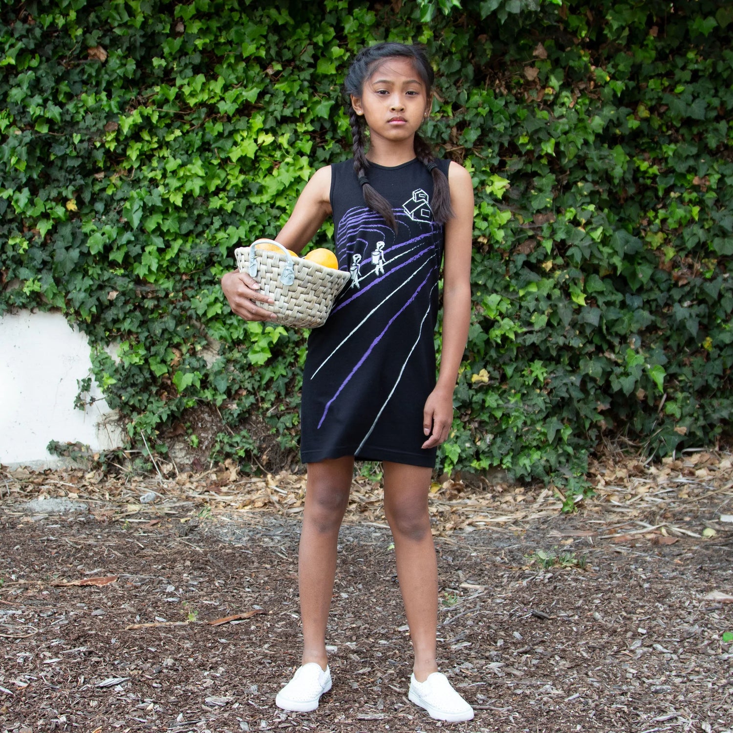 Black T-Shirt Dress with Rice Paddy - Modz Designs