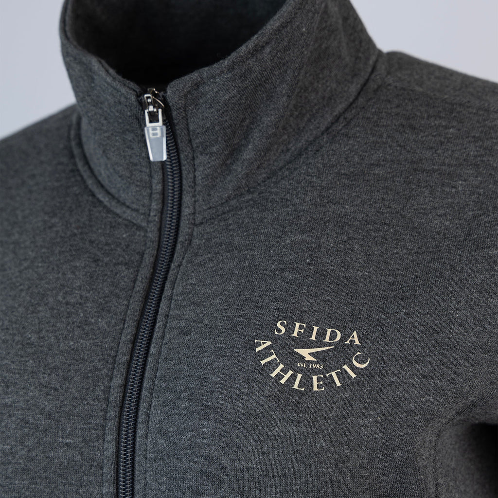 Lynne - Ladies Charcoal Marle Full Zip Collar Jacket