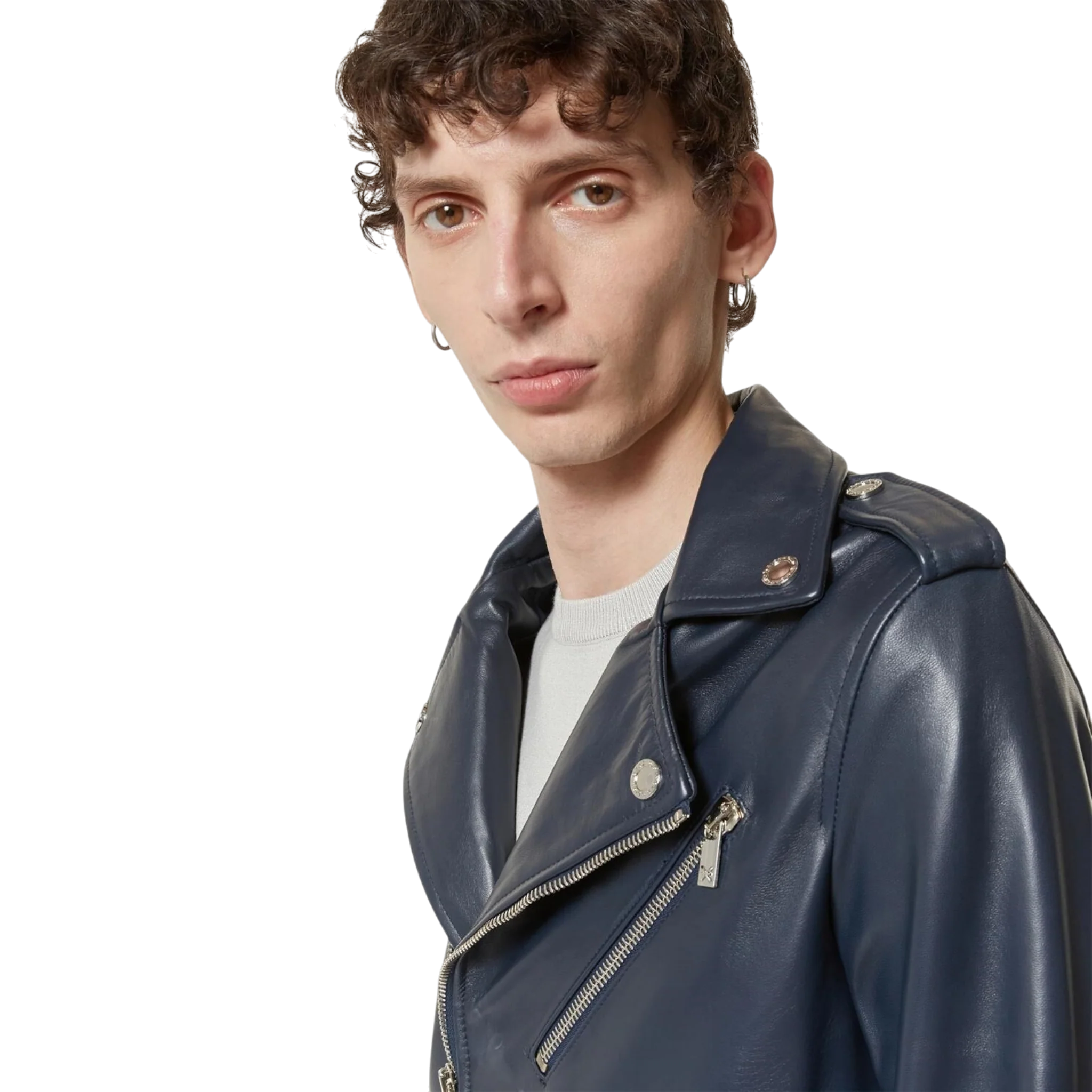 Men’s Dark Blue Biker Jacket-2