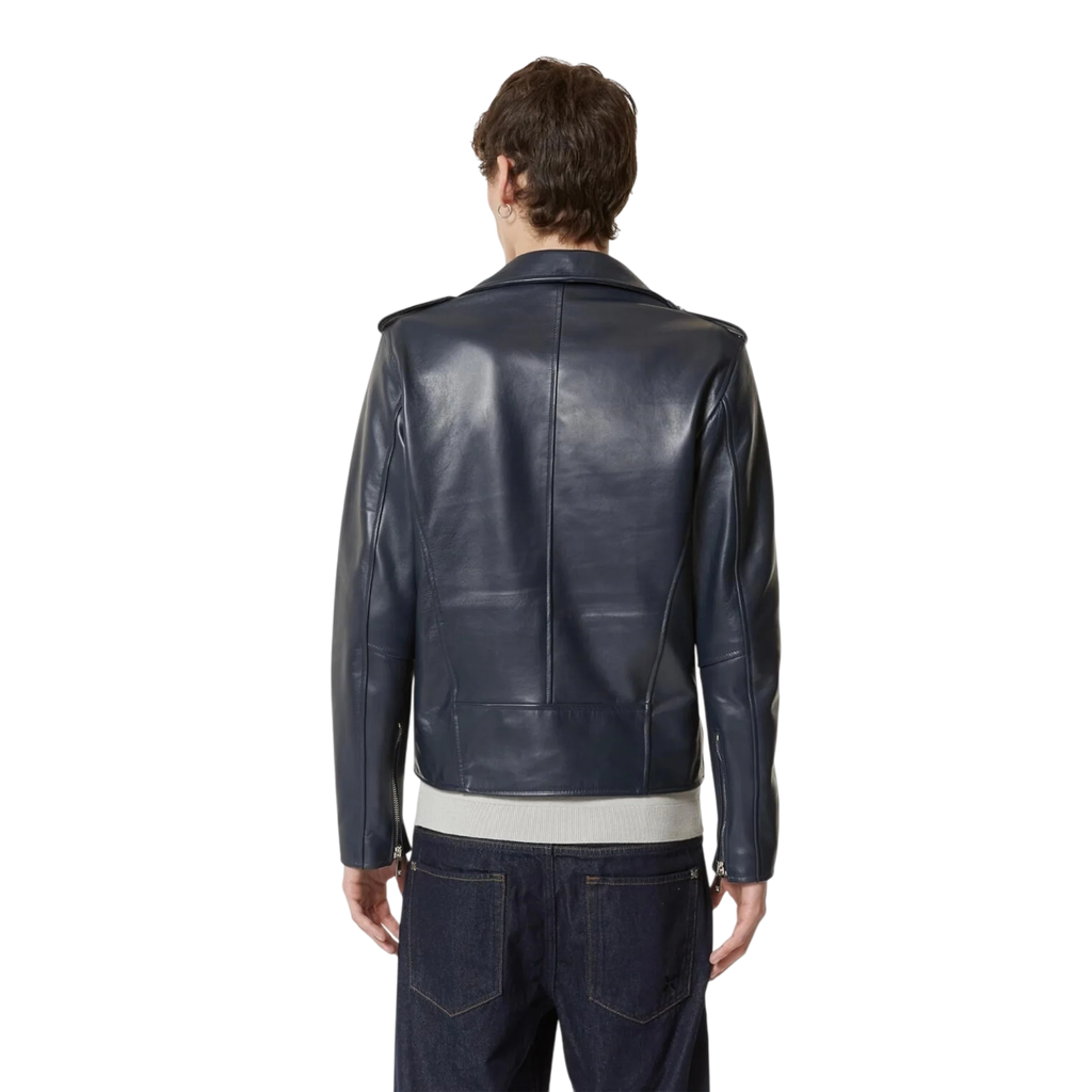 Men’s Dark Blue Biker Jacket-1