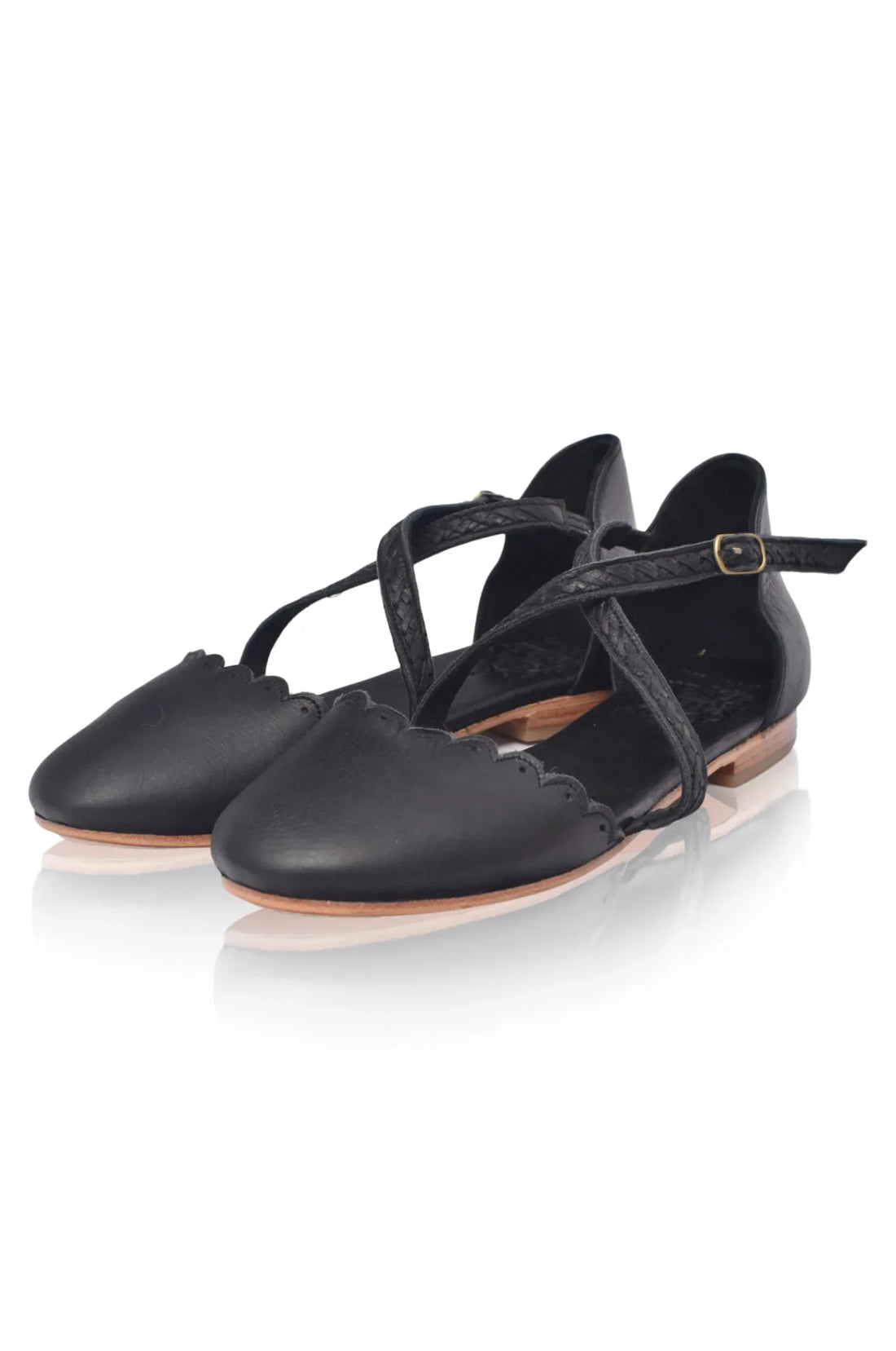 Montana Criss Cross Leather Flats - Modz Designs