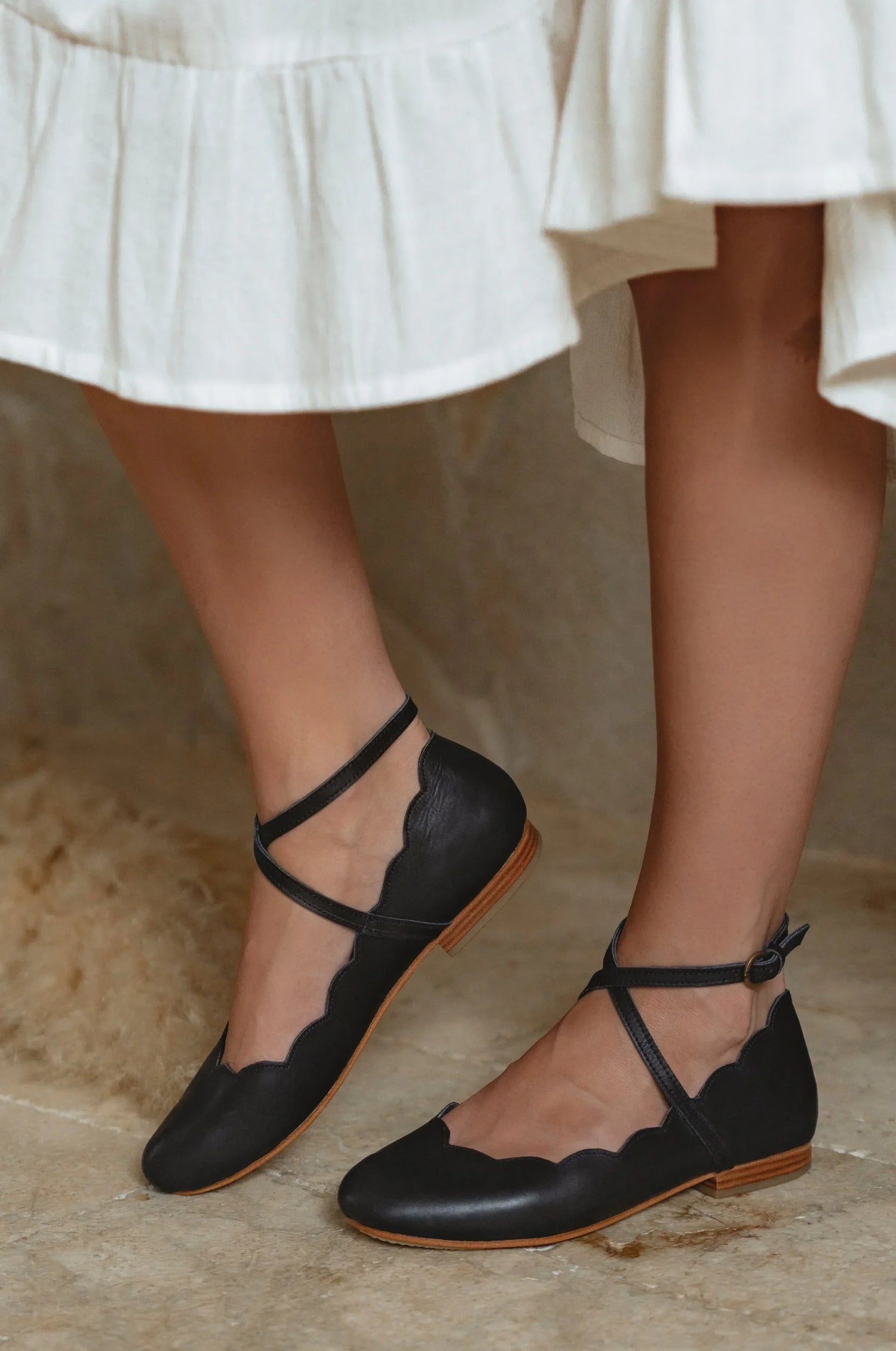 Myrelle Criss-Cross Leather Ballet Flats - Modz Designs