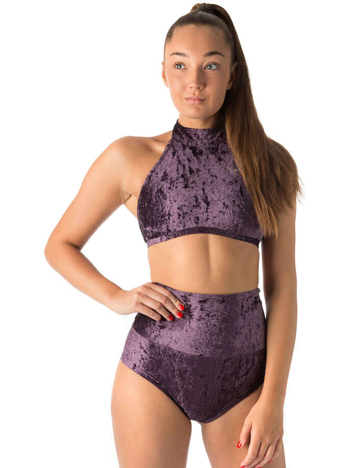 Velvet halter top sports bra - Lisette