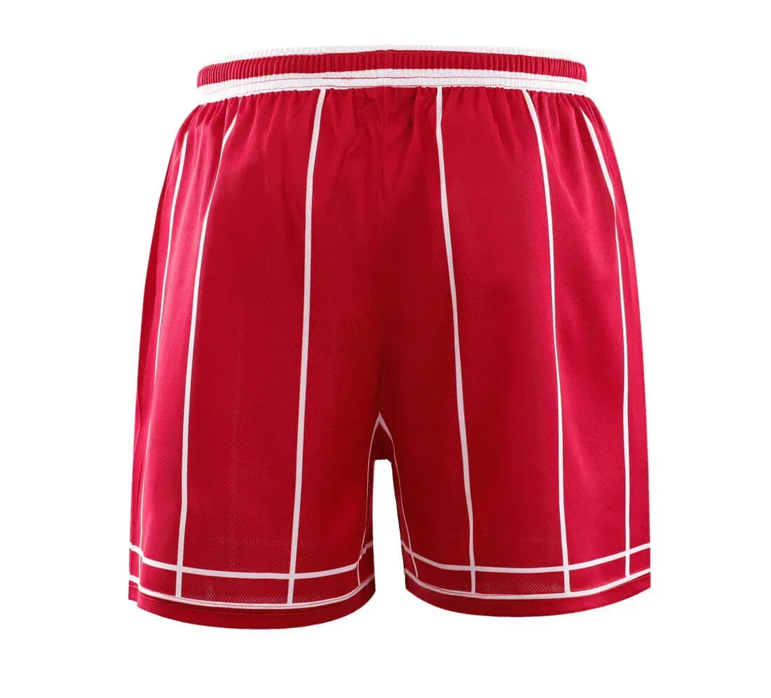Red Stripes Simple Design Basketball Shirts And Shorts - Modz Designs