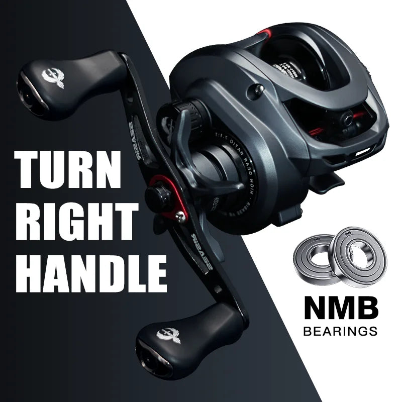 NNEOBA Commando Power Baitcaster Reel 9kg Right-Handed Black-2